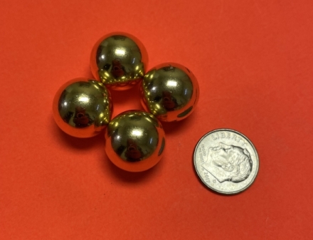 Strong Sphere Magnets 5/8 in Diameter Gold Coated Rare Earth Ball